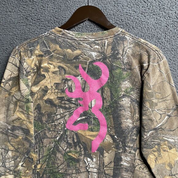 Browning Wasatch Long Sleeve Camouflage Pink Buckmark Mens Medium Camo Core - Picture 9 of 16